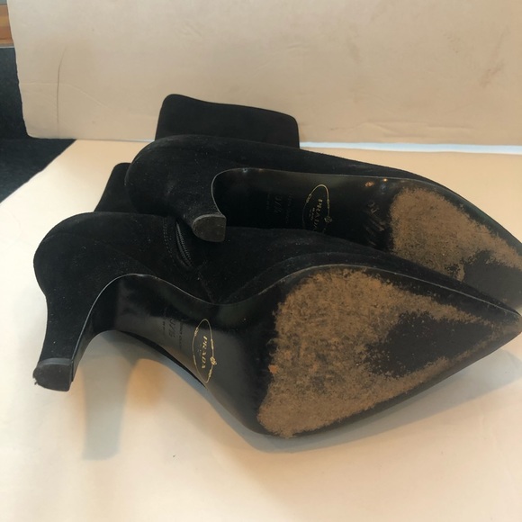 Prada mid calf black suede boots euro size 37.5 - Picture 8 of 11
